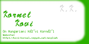 kornel kovi business card